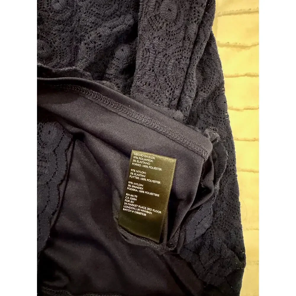 Kimchi Blue by Urban Outfitters Off Shoulder Navy Blue Blouse Women's Small Twee - Picture 11 of 11